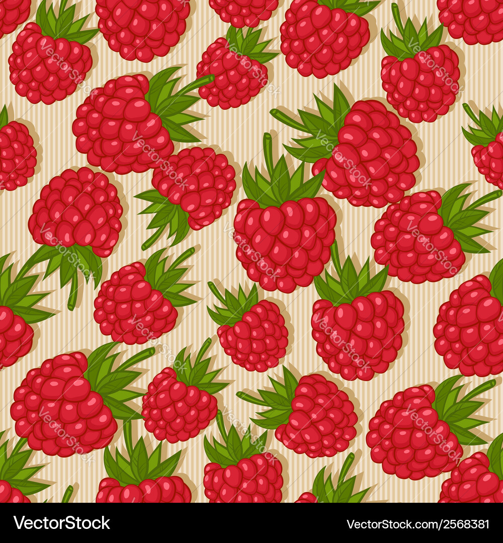 Raspberry Seamless Pattern Vector Image
