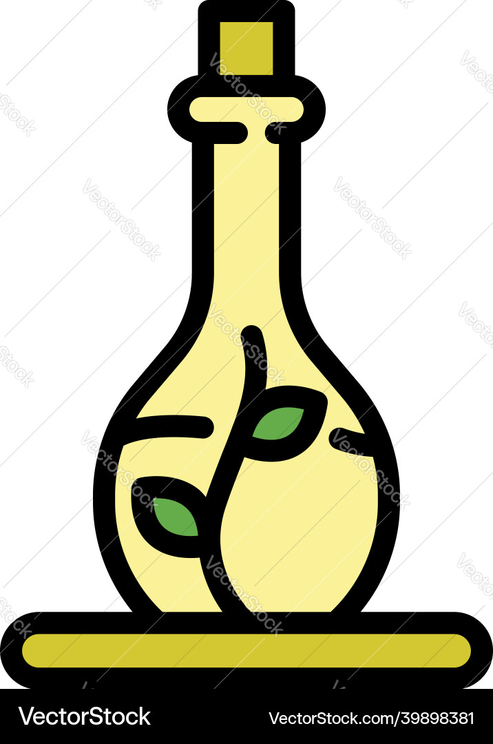 Twig in a flask icon color outline Twig in a flask icon color outline vector image