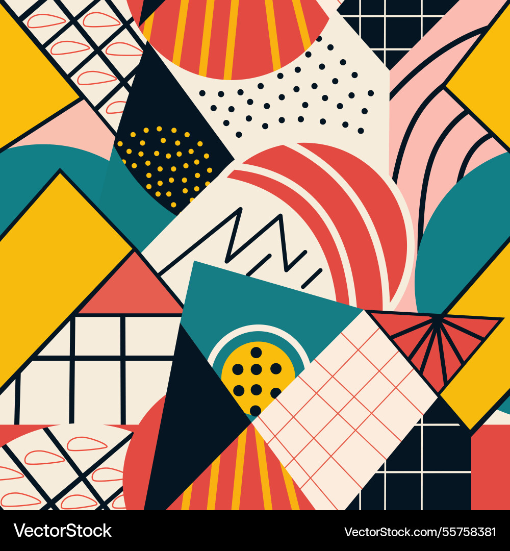 Vibrant abstract geometric pattern with various Vibrant abstract geometric pattern with various vector image