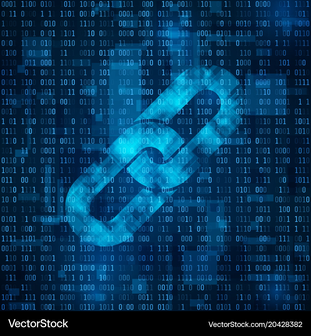 Blockchain Data Chain with Binary Code Vector Image