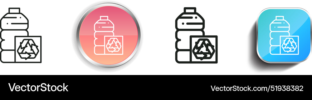 Bottle icon thin linear regular and button style Bottle icon thin linear regular and button style vector image