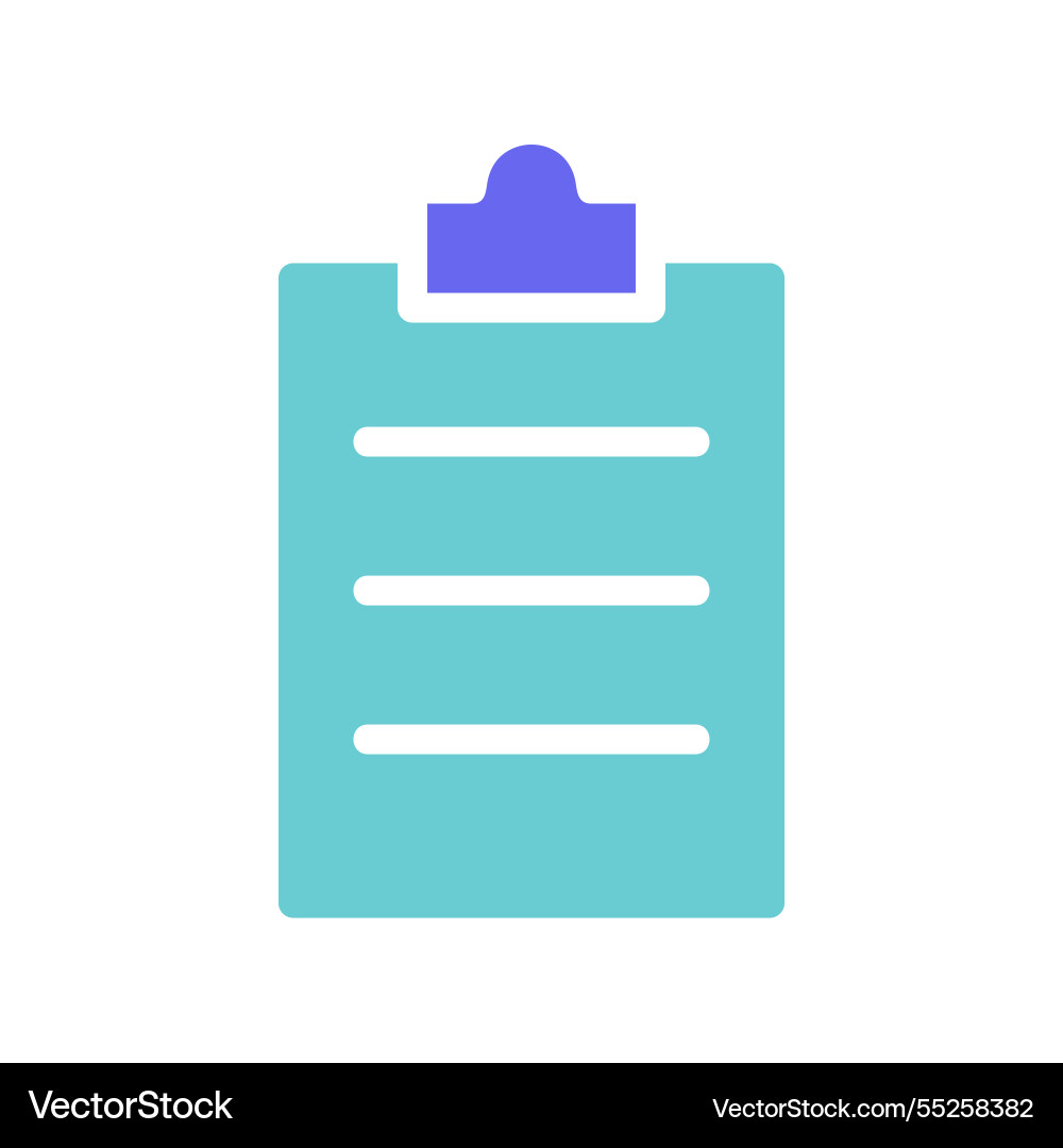 Clipboard icon with three lines for content view vector image