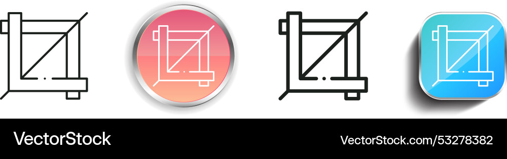 Crop icon thin linear regular and button style vector image