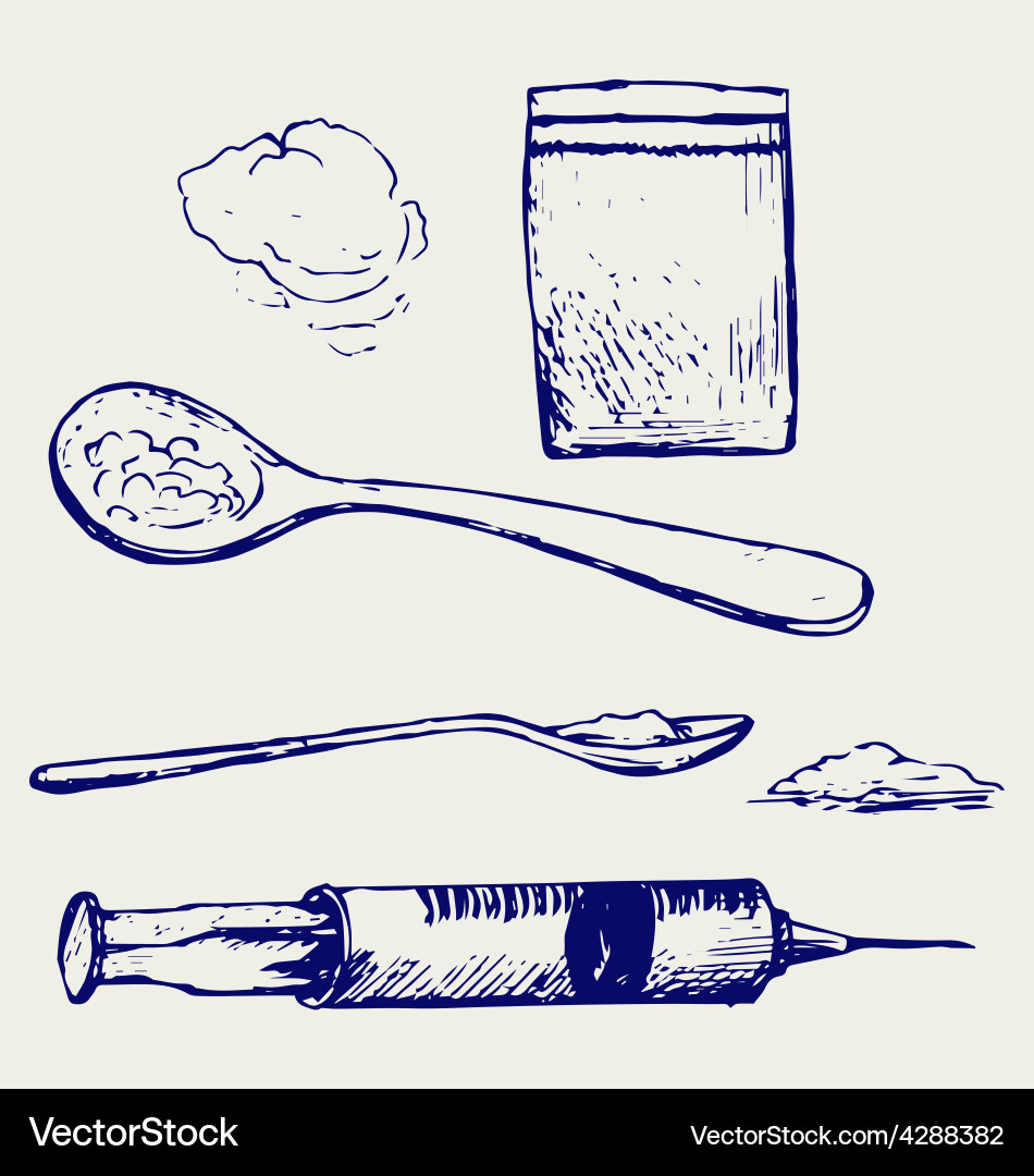 Drug Syringe Doodle vector image