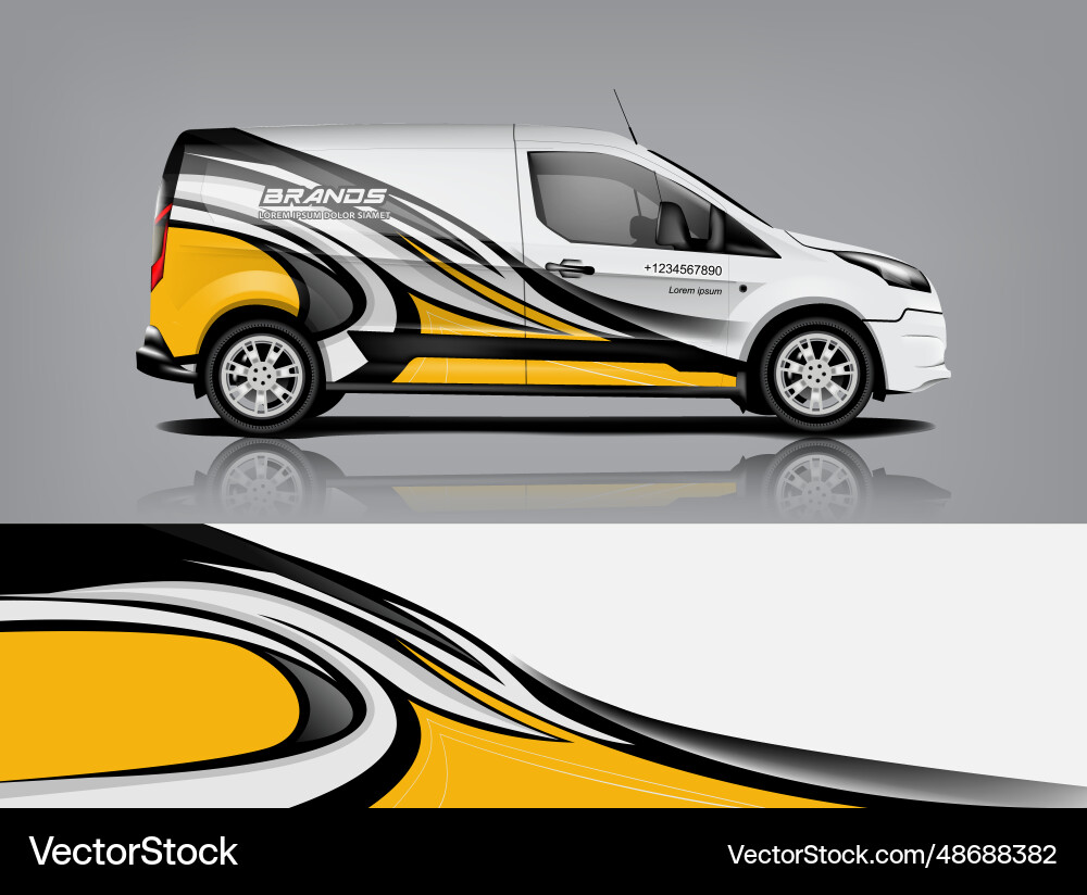 Dynamic Van Wrap Graphics Vector Image