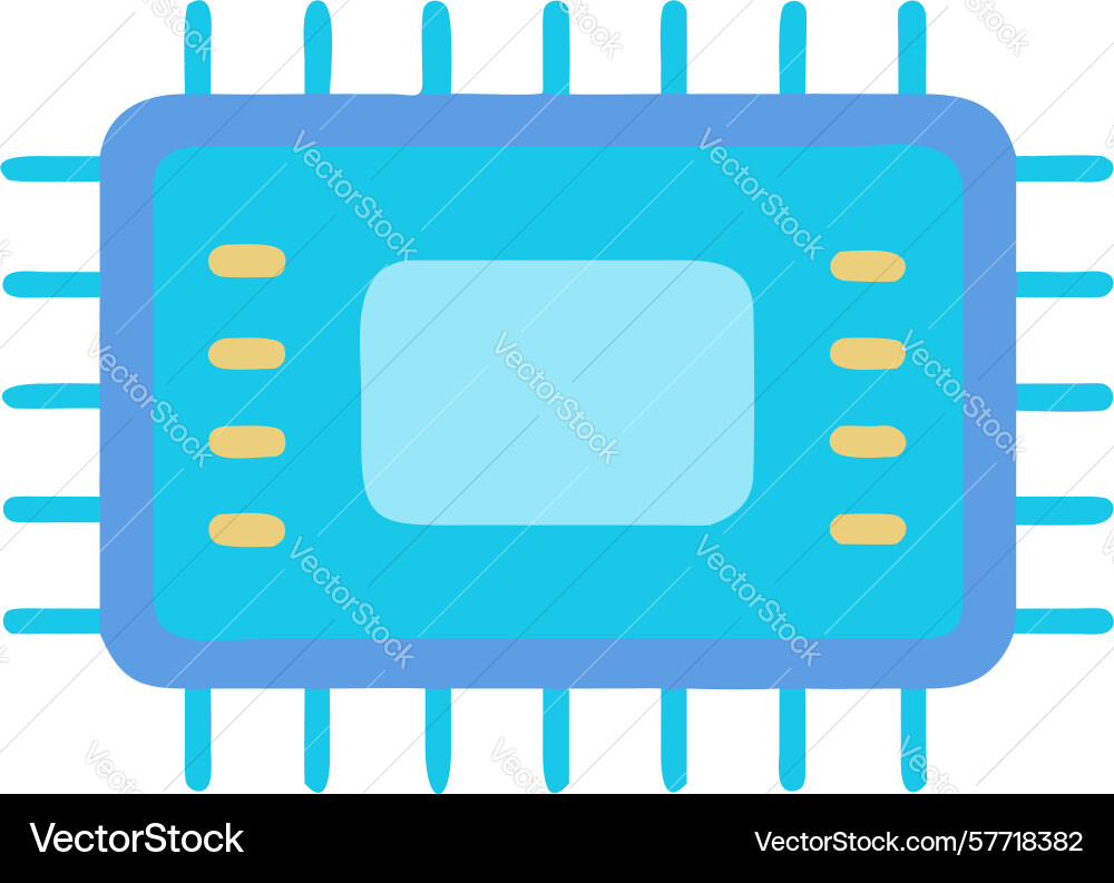 Mikrochip Prozessor Computer Hardware-Komponente vektorbild