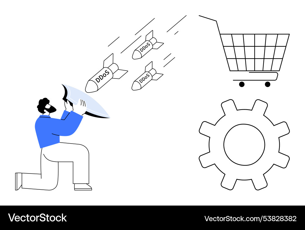 Protecting e-commerce from ddos attacks Vector Image