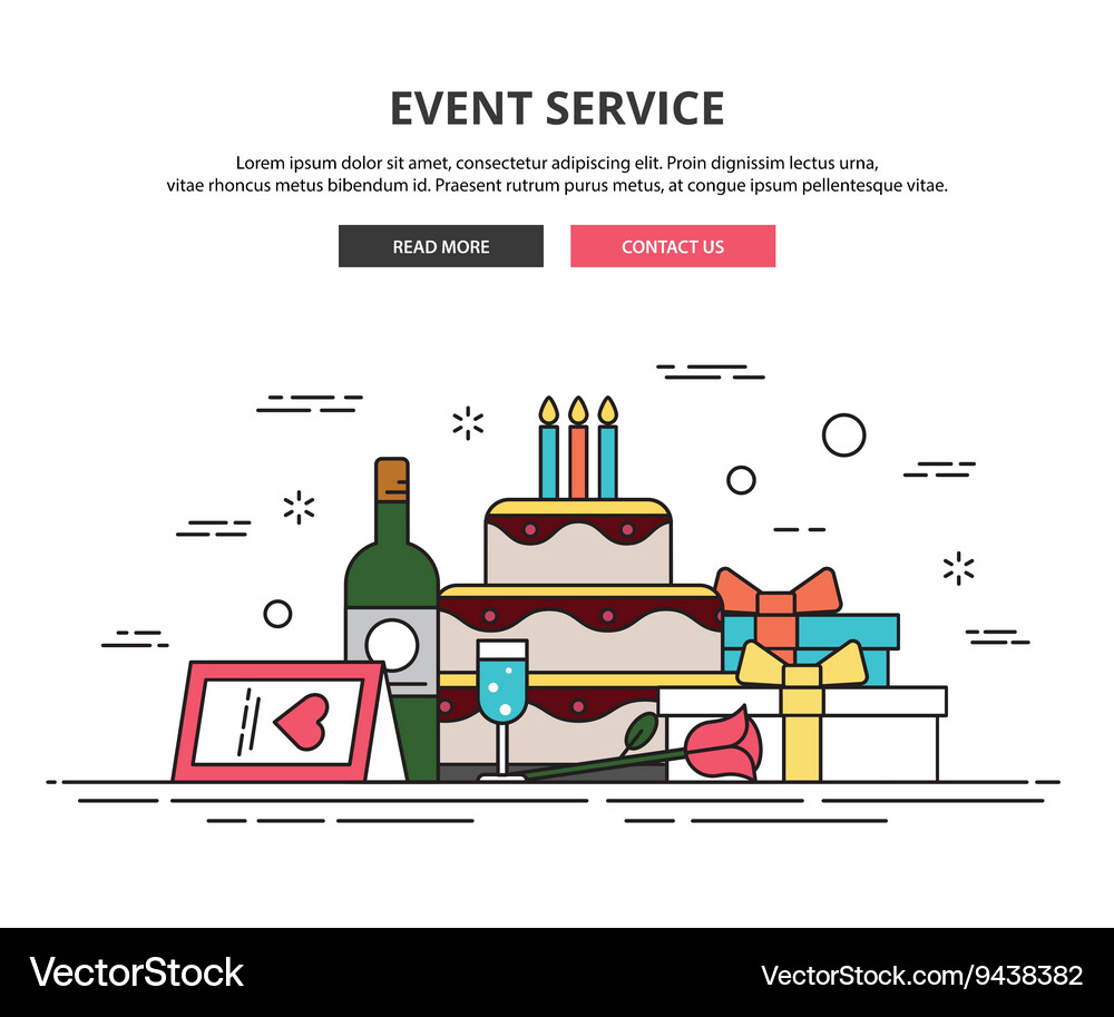 Web design template thin line icons event Vector Image
