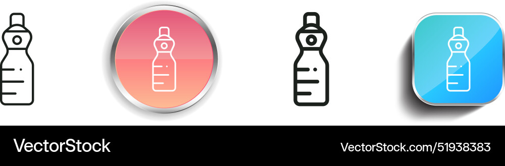 Bottle icon thin linear regular and button style Bottle icon thin linear regular and button style vector image