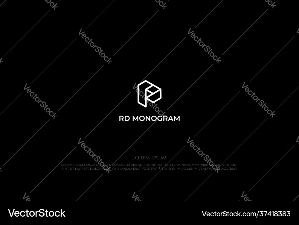 Einfache minimalistische geometrische rd Dr Monogrammlinie Einfache minimalistische geometrische rd Dr Monogrammlinie vektorbild