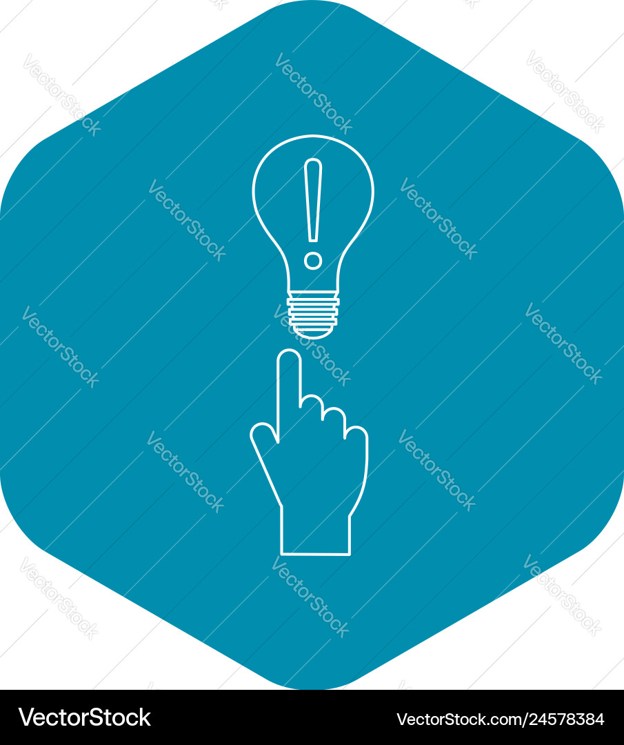 A finger pointer and light bulb icon A finger pointer and light bulb icon vector image