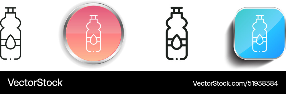 Bottle icon thin linear regular and button style Bottle icon thin linear regular and button style vector image