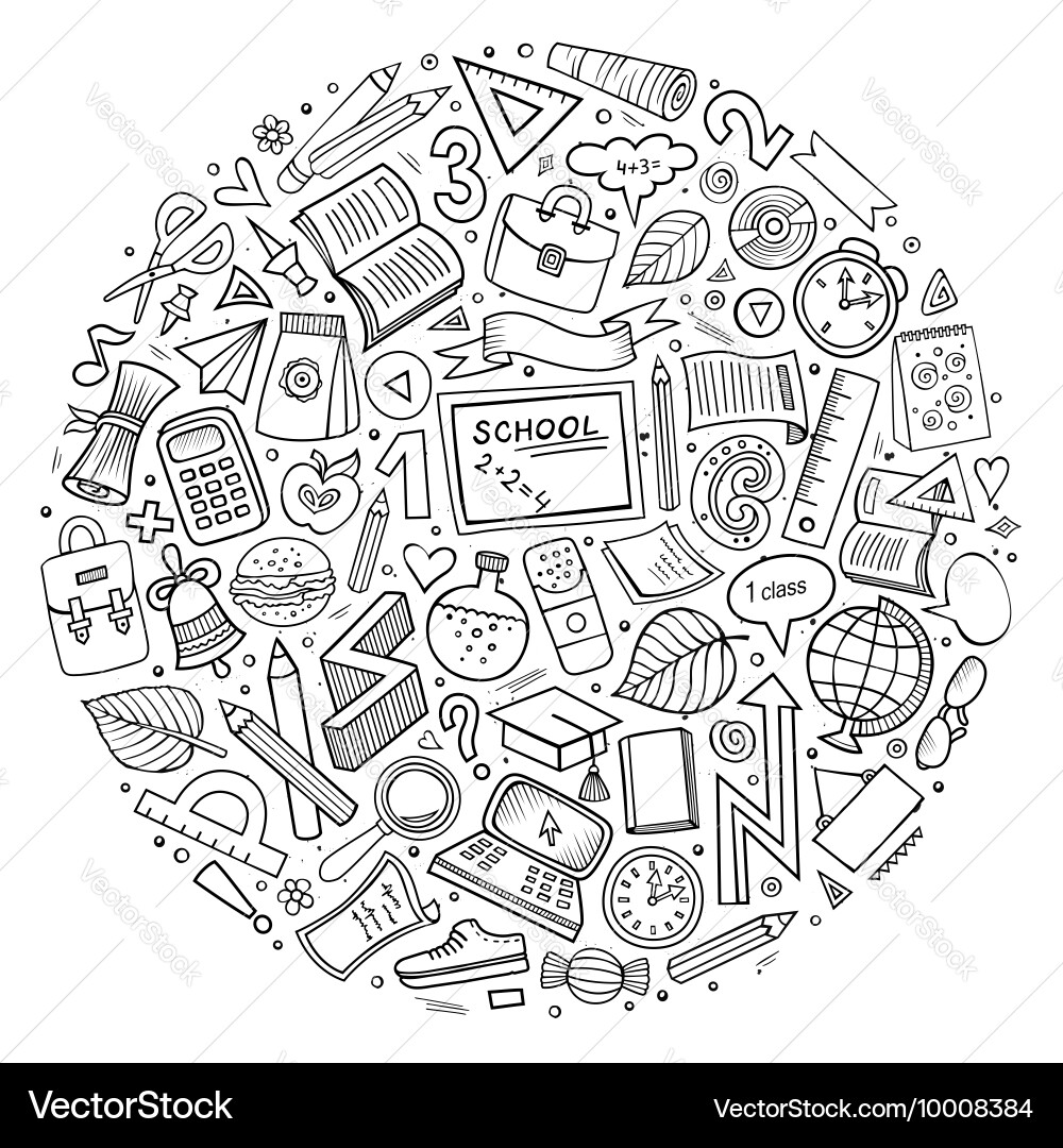 Cartoon back to school objects set Royalty Free Vector Image
