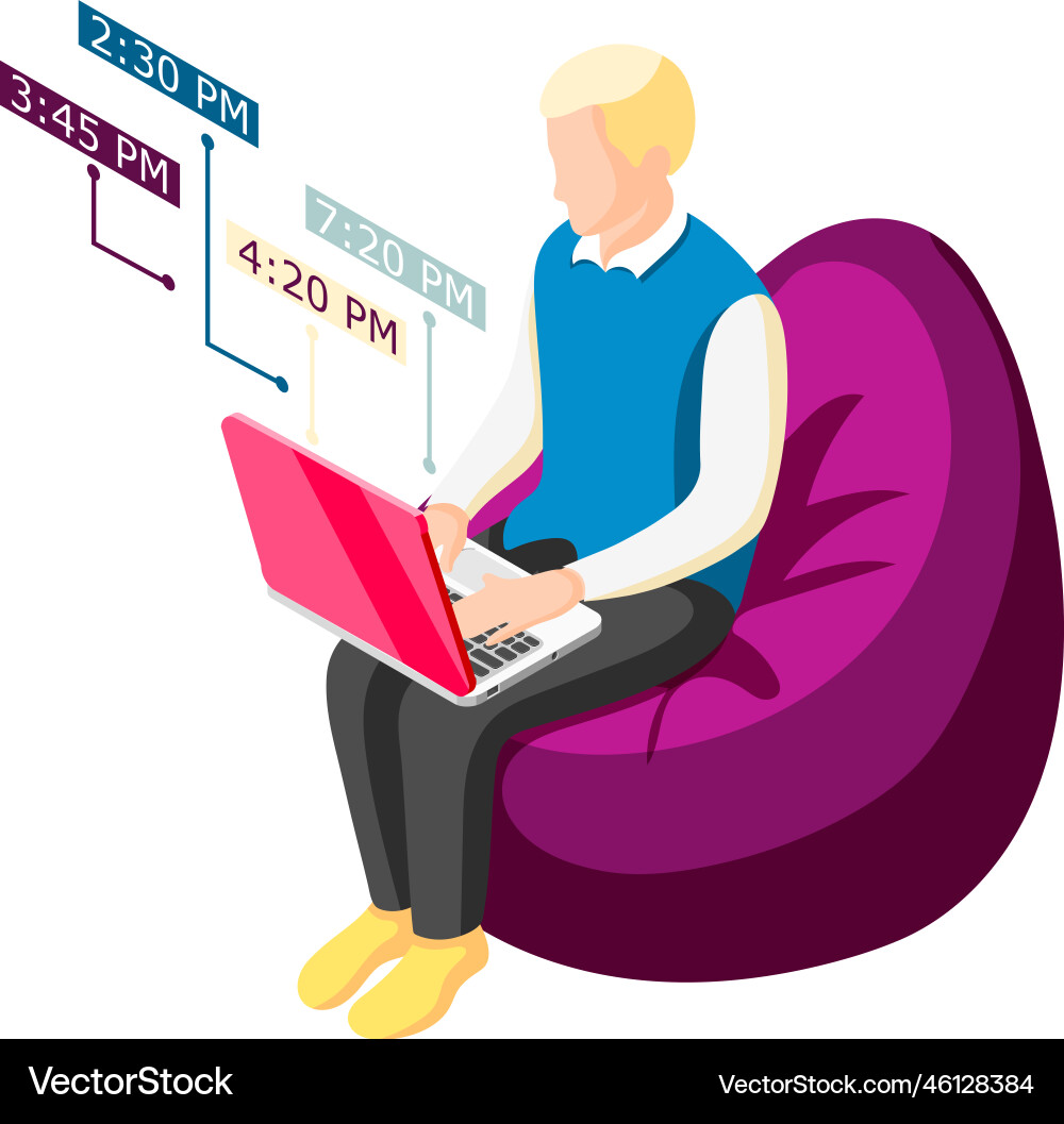 Checking daily events composition Vector Image