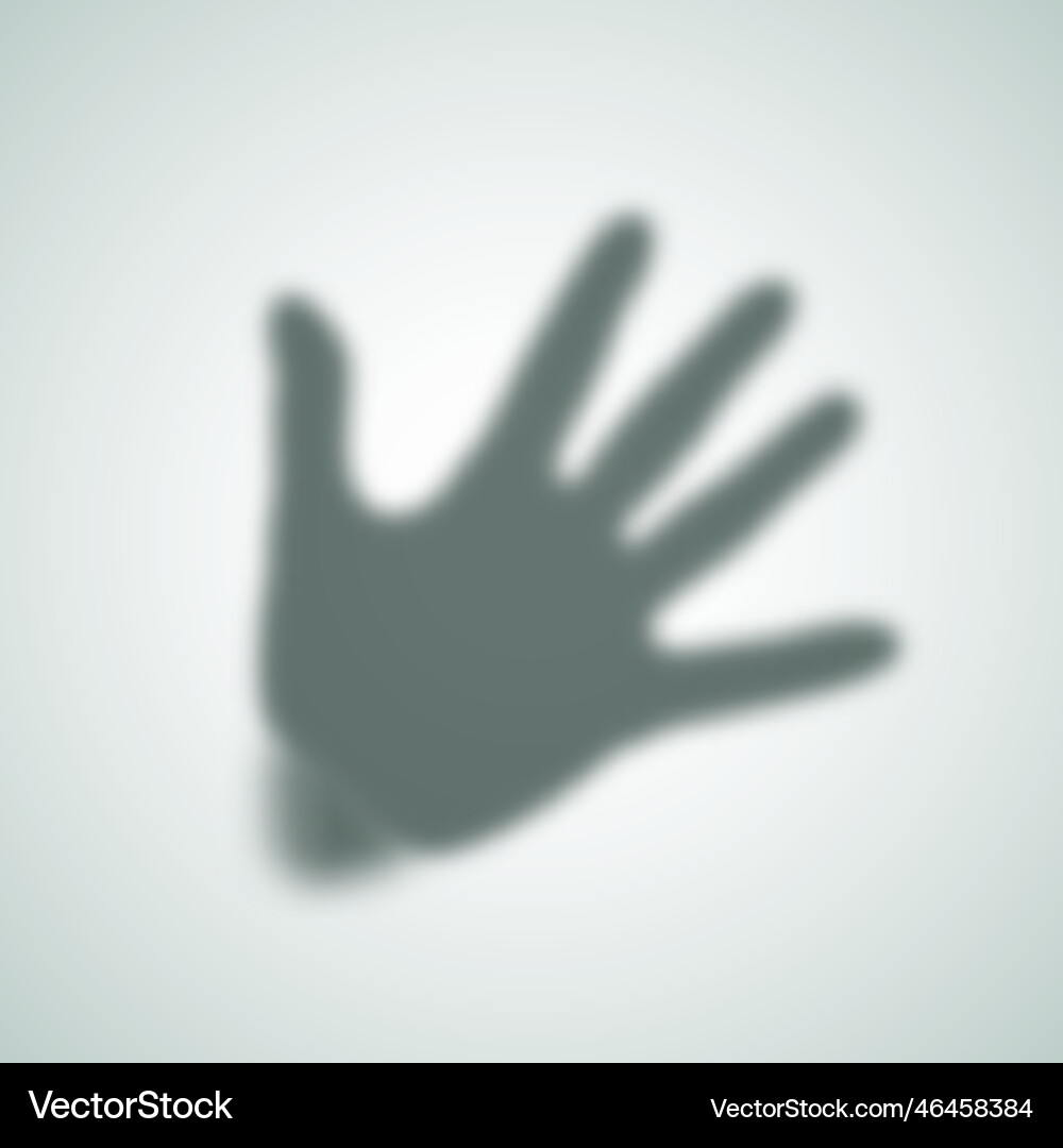 Diffuse palm hand silhouette shadow abstract Vector Image