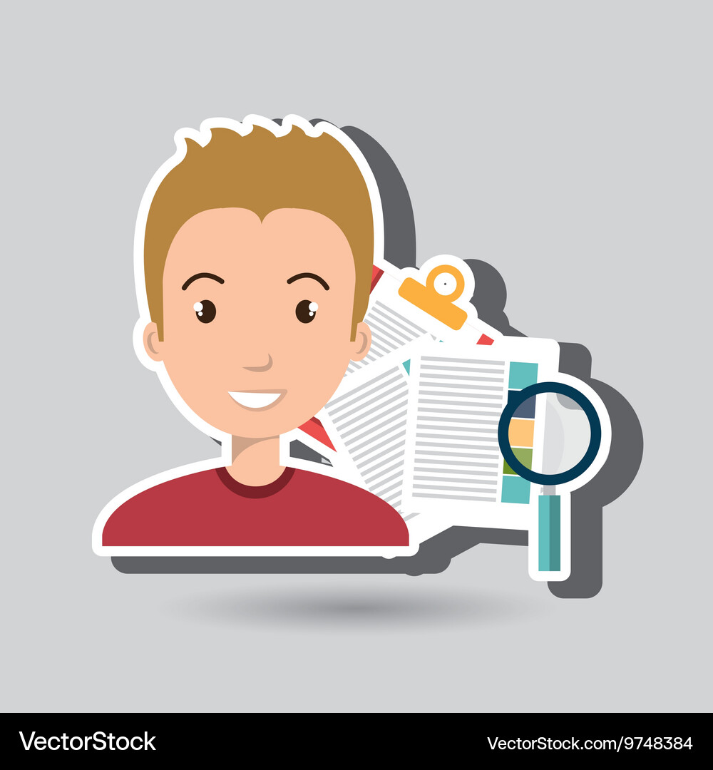 Man with papers isolated icon design Vector Image