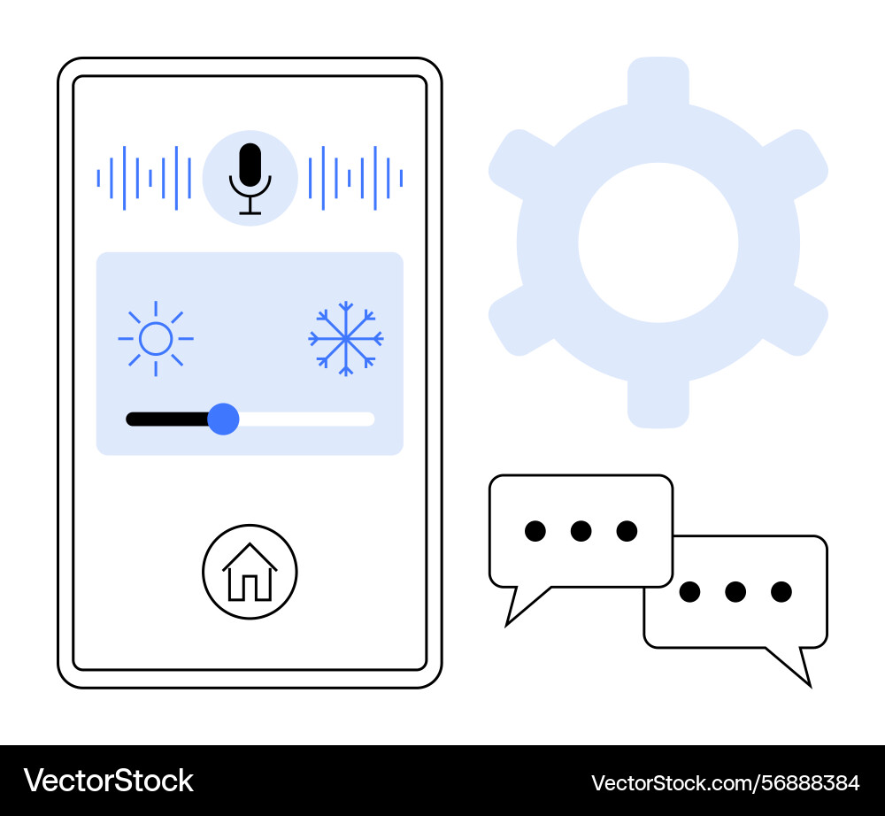 Smart home controls with voice command Smart home controls with voice command vector image