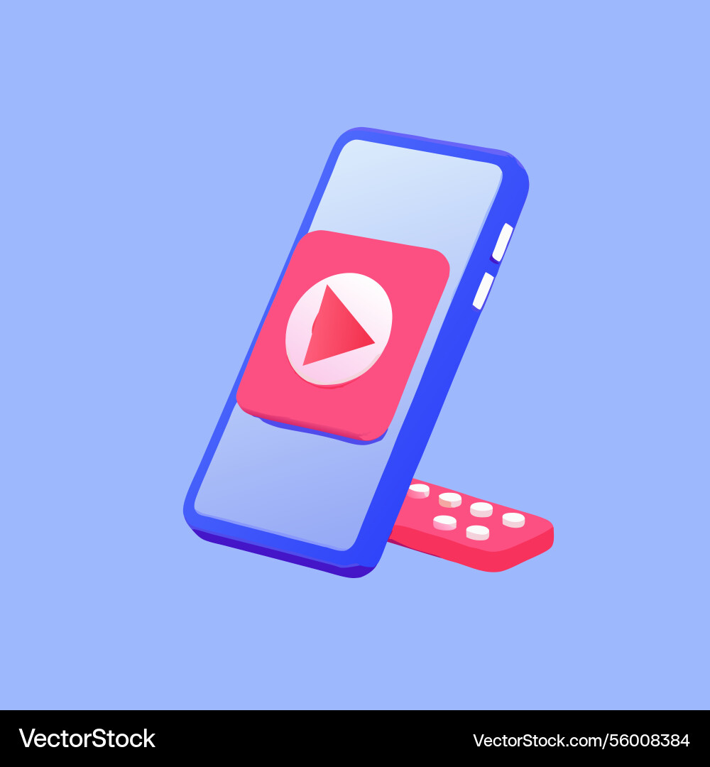Smartphone displaying play button and medication Smartphone displaying play button and medication vector image