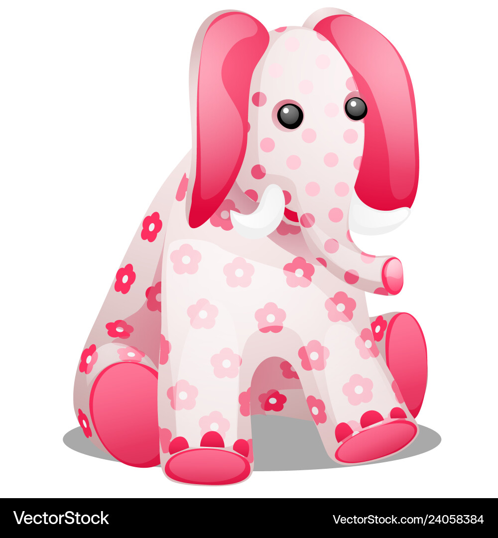 Soft toy in the form of an elephant with a print Soft toy in the form of an elephant with a print vector image