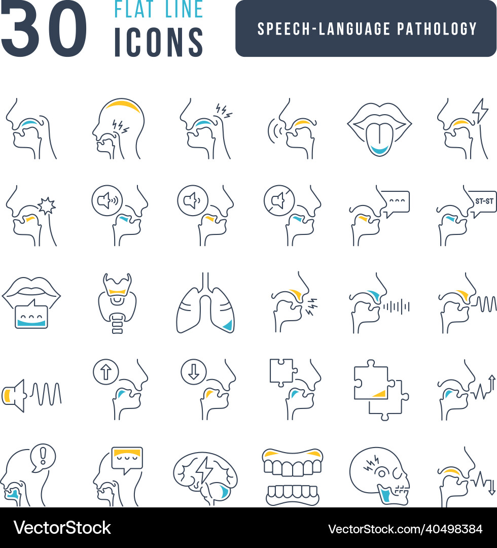 Speech-Language Pathology Icons vector image