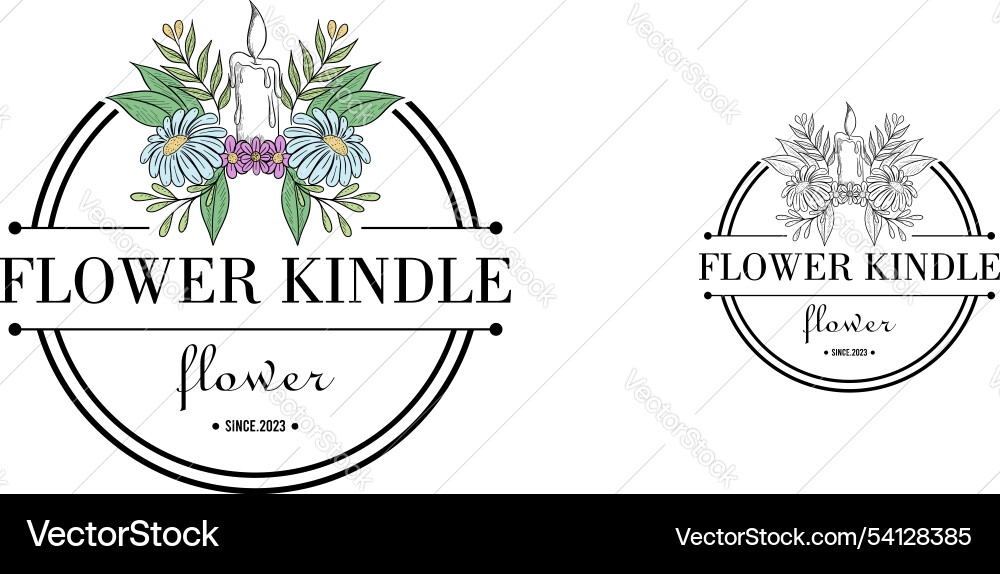 Botanische florale Element Hand gezogen einfache Kerze Botanische florale Element Hand gezogen einfache Kerze Vektorbild
