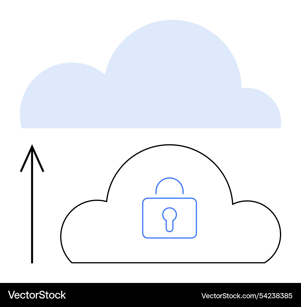 Cloud security with data upload process Cloud security with data upload process vector image