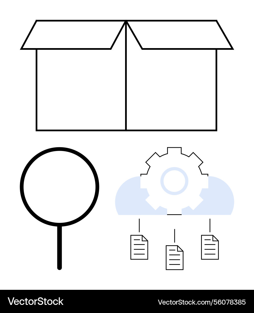 Data sorting and organization with search cloud Data sorting and organization with search cloud vector image