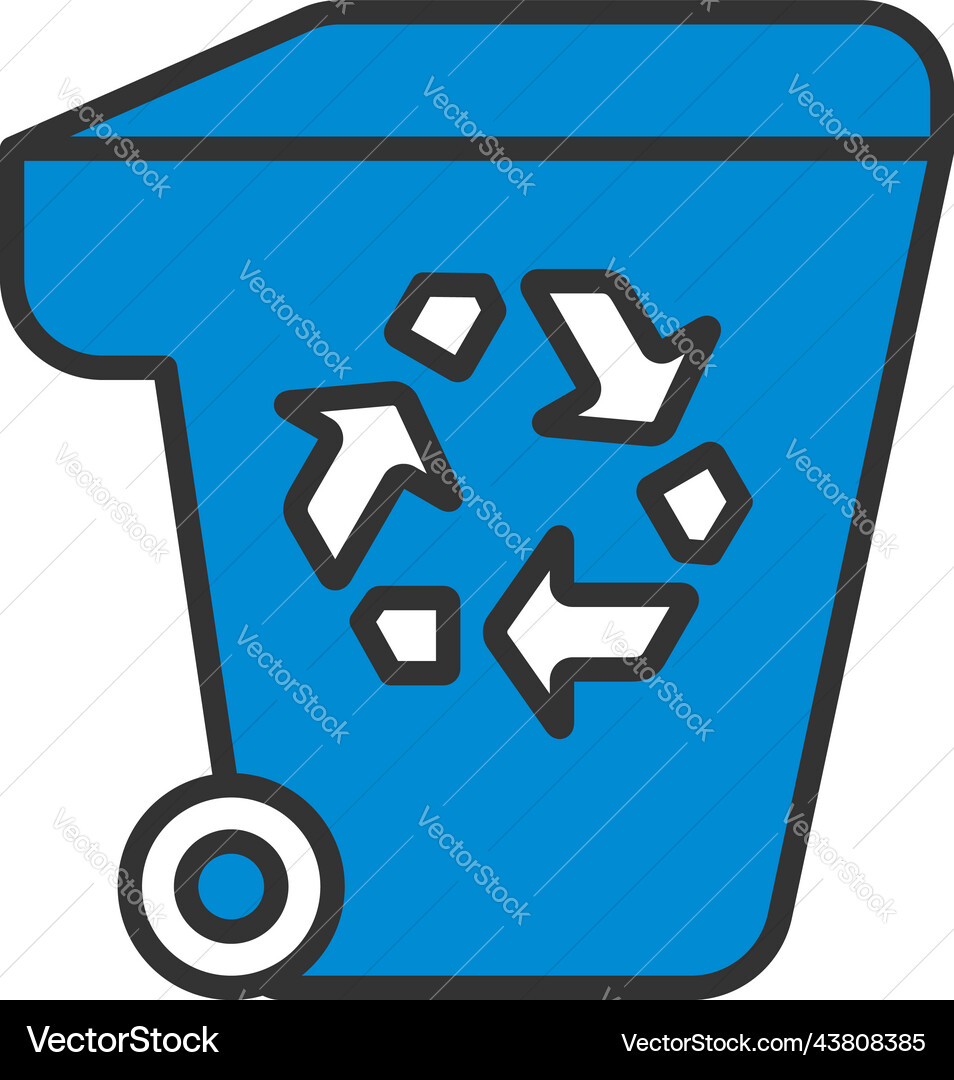 Garbage container with recycle sign icon Garbage container with recycle sign icon vector image
