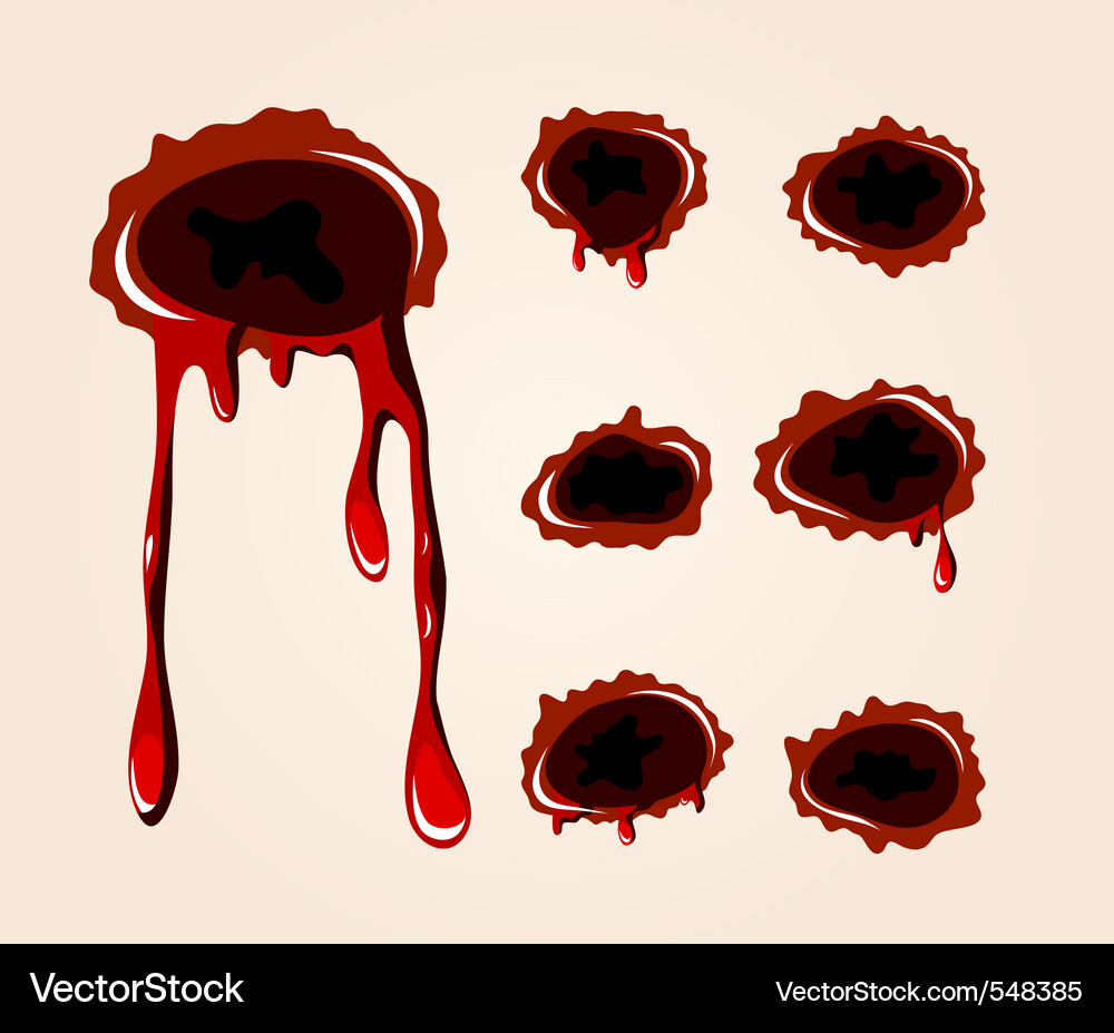Realistic Bullet Wounds Vector Image
