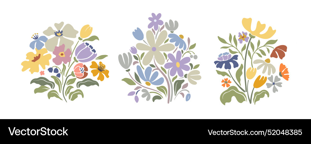 Set of three compositions in modern style Vector Image