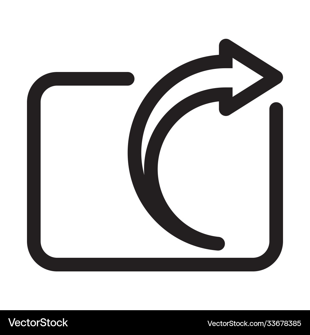 Share export icon with arrow line art for apps Share export icon with arrow line art for apps vector image