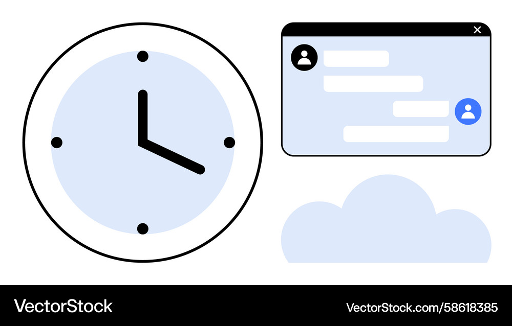 Time management with real-time communication Vector Image