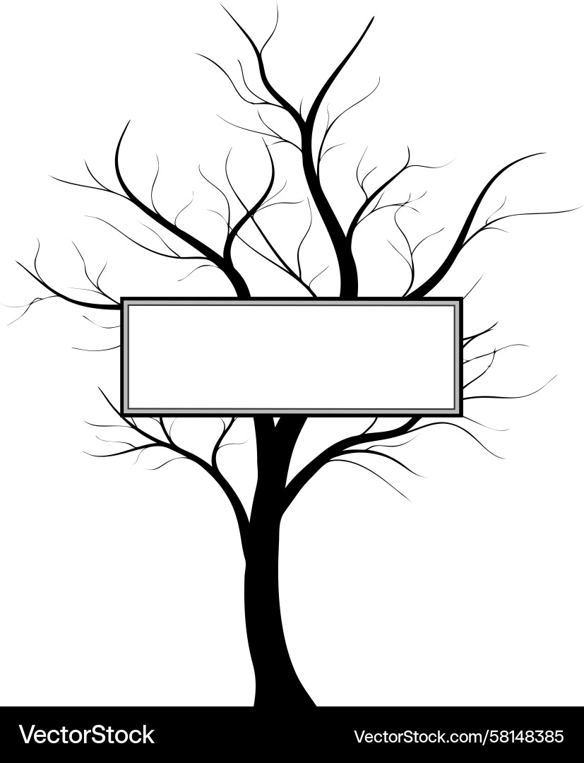 Tree with Photo Frames Vector Image