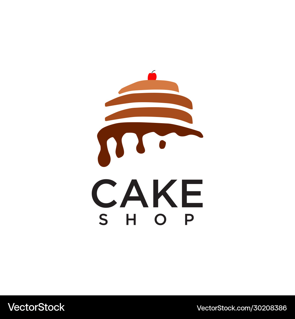 Cake bakery shop logo design template vector image