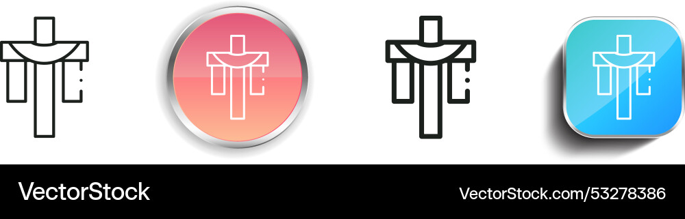 Cross icon thin linear regular and button style vector image