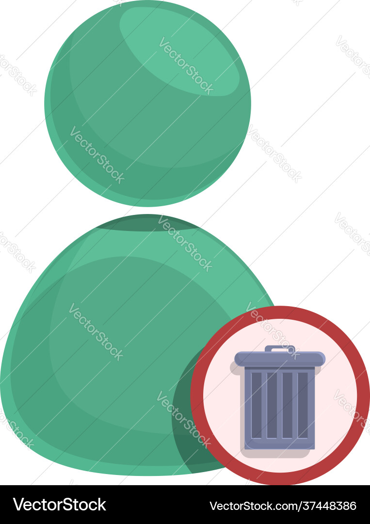Delete user button icon cartoon style Delete user button icon cartoon style Vector Image