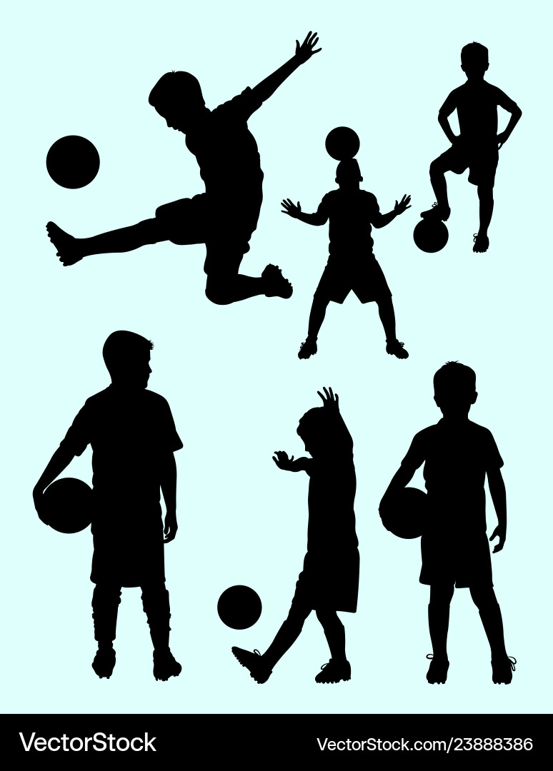 Dynamic Youth Soccer Player Silhouette vector image