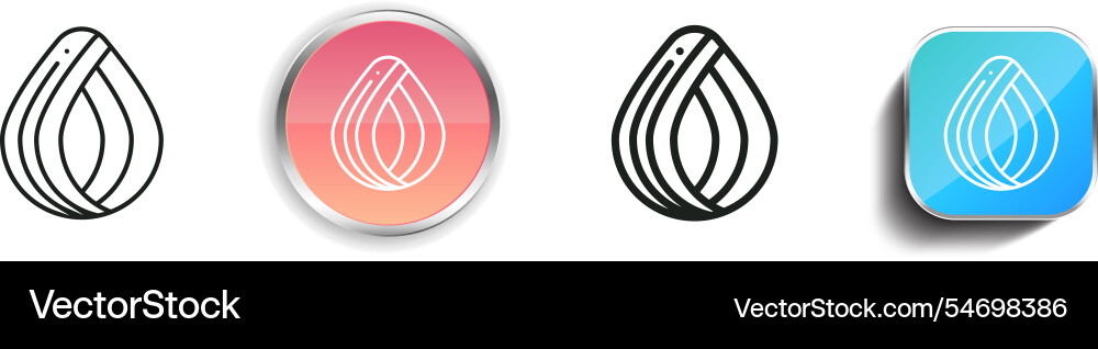 Hair icon thin linear regular and button style vector image