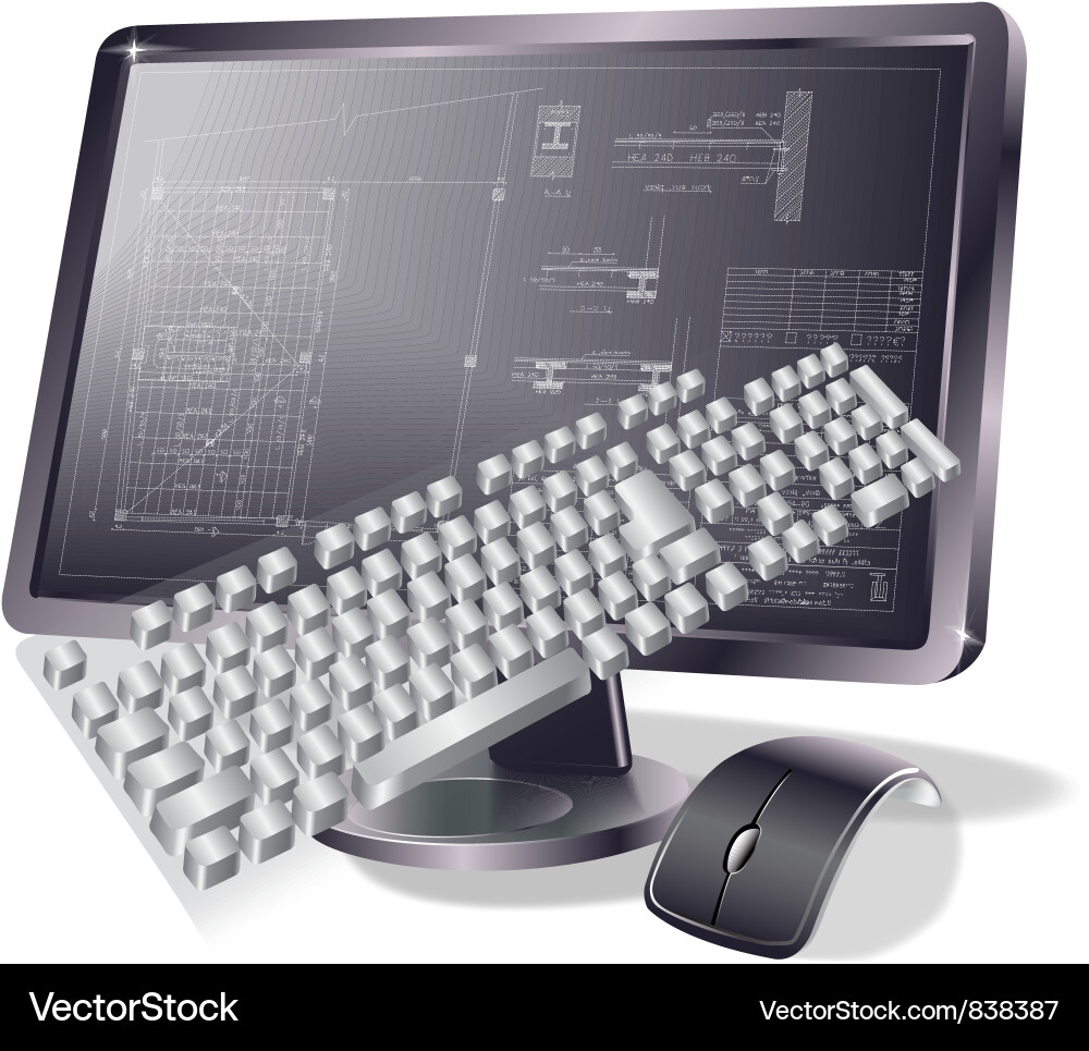 Blueprint Computer Background vector image