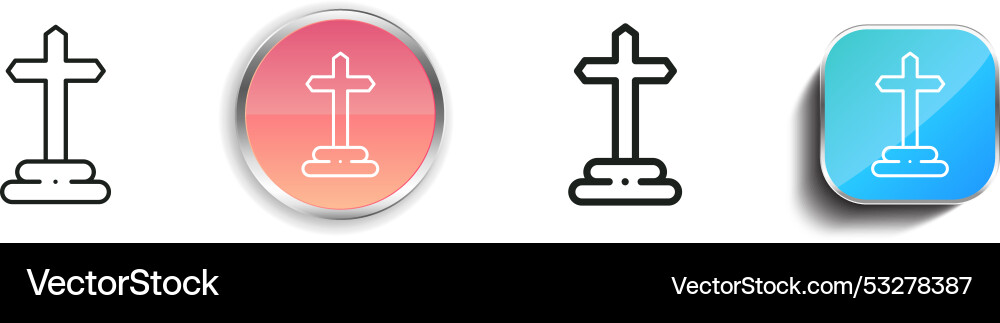 Cross icon thin linear regular and button style Vector Image