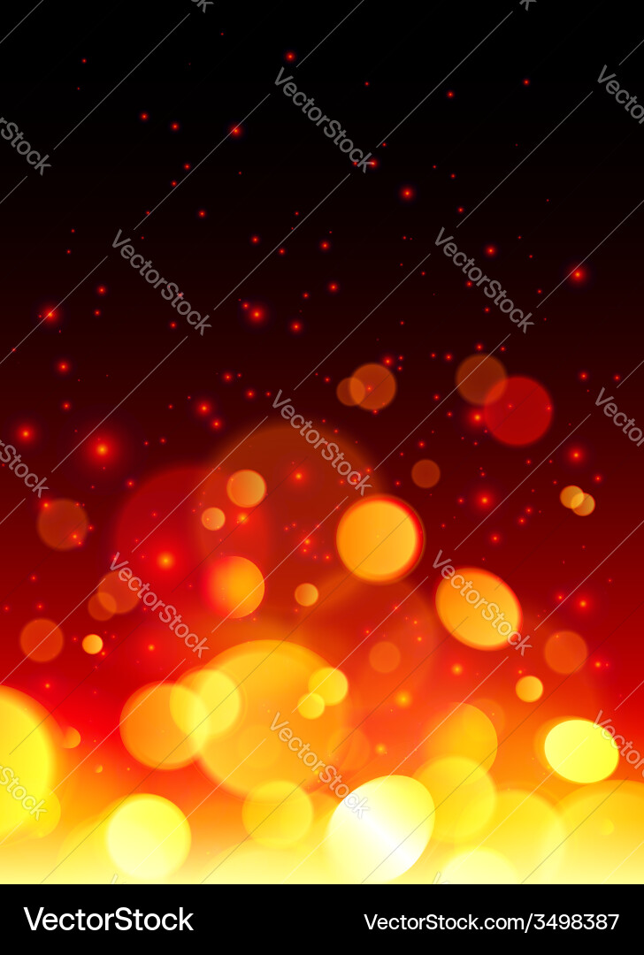 Fiery Bokeh Abstract Background Vector Image