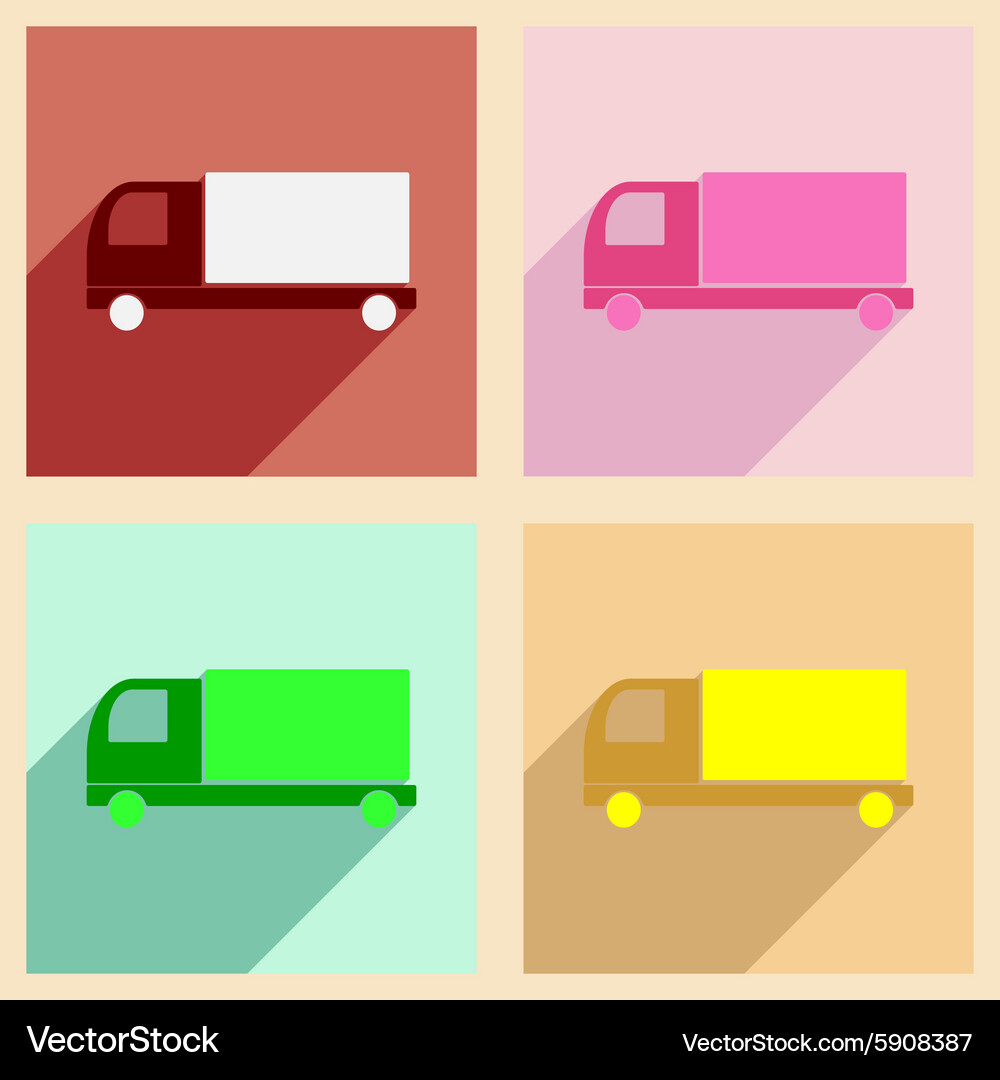 Flat with shadow concept and mobile application Vector Image
