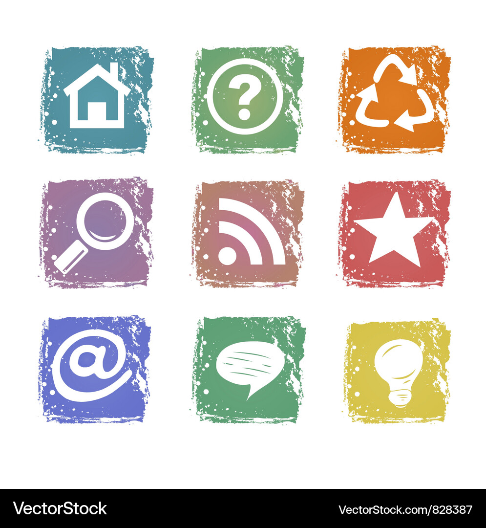 Grunge web icons Vector Image