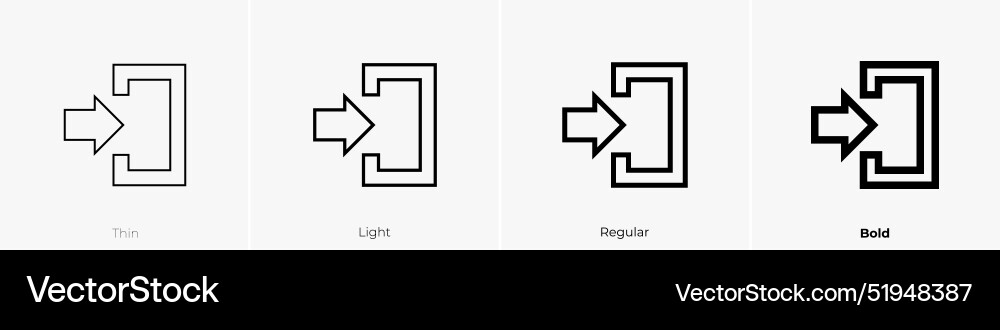 Log in icon thin light regular and bold style Vector Image