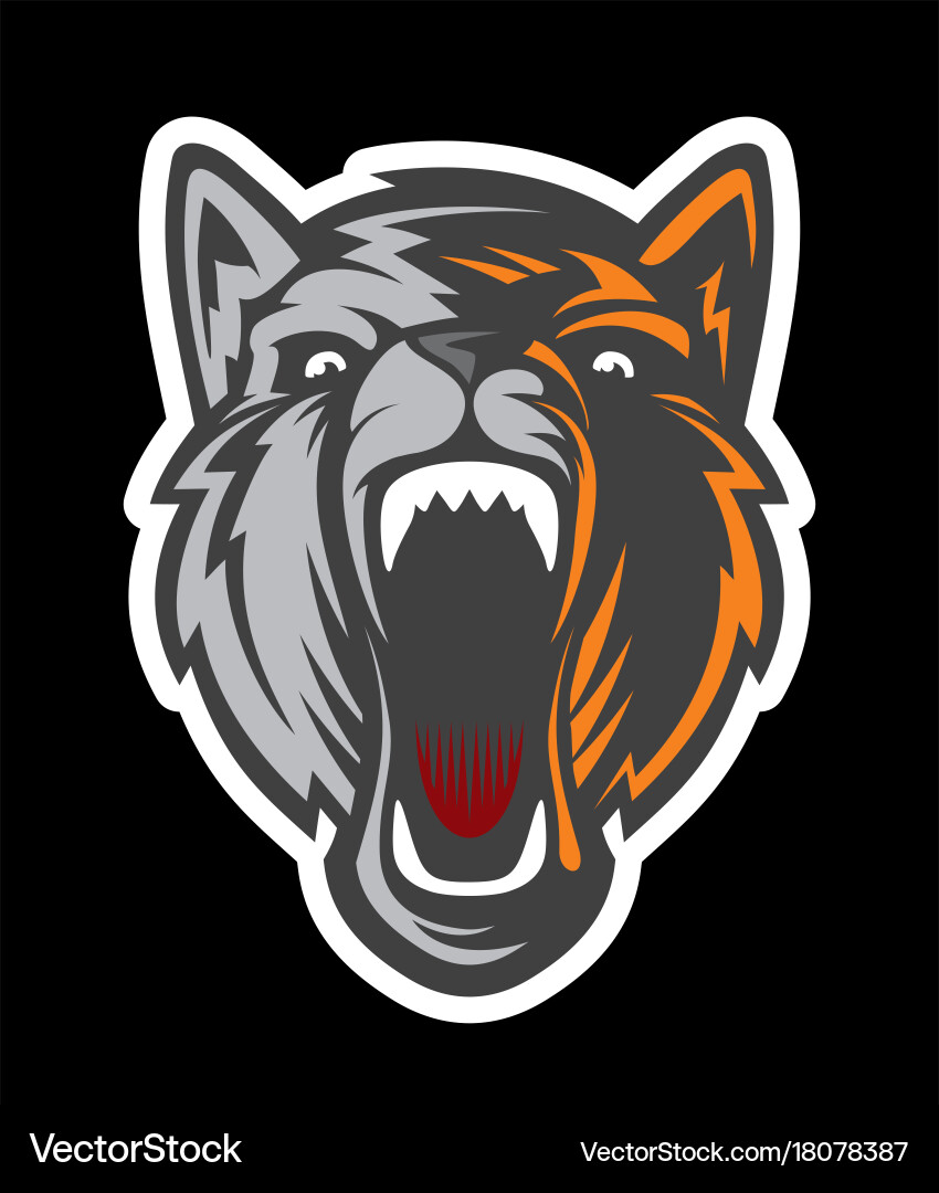 Powerful Wolf Head Logotype vector image