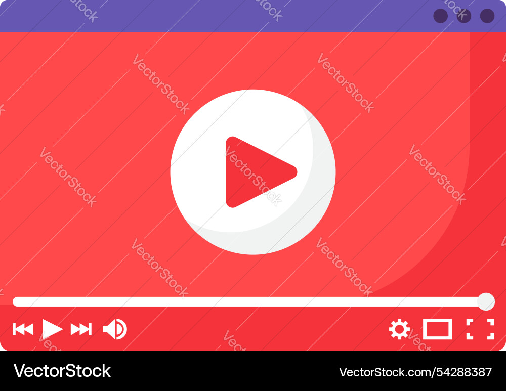 Video player screen monitor in web icon Video player screen monitor in web icon vector image