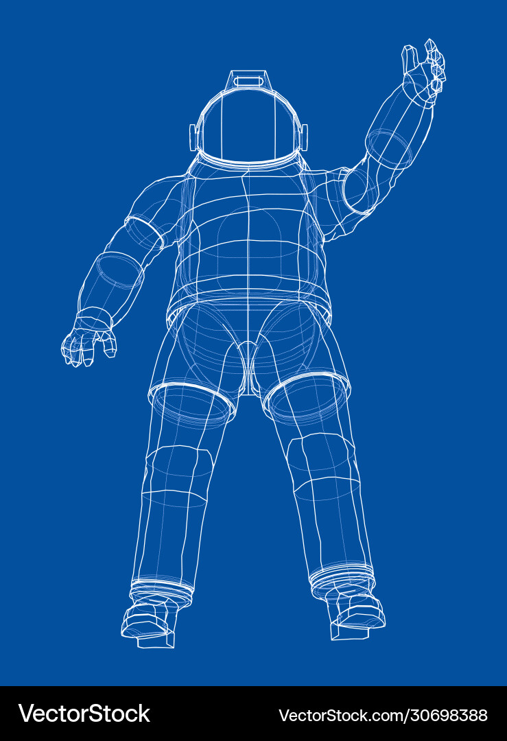 Astronaut concept rendering 3d vector image