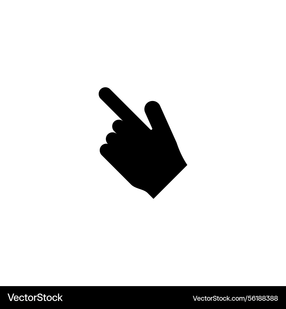 Black hand pointer icon simple click symbol Black hand pointer icon simple click symbol Vector Image
