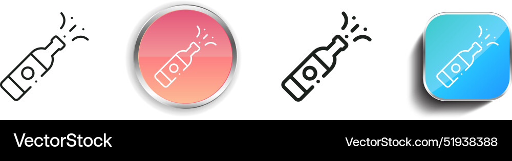 Bottle icon thin linear regular and button style Bottle icon thin linear regular and button style vector image
