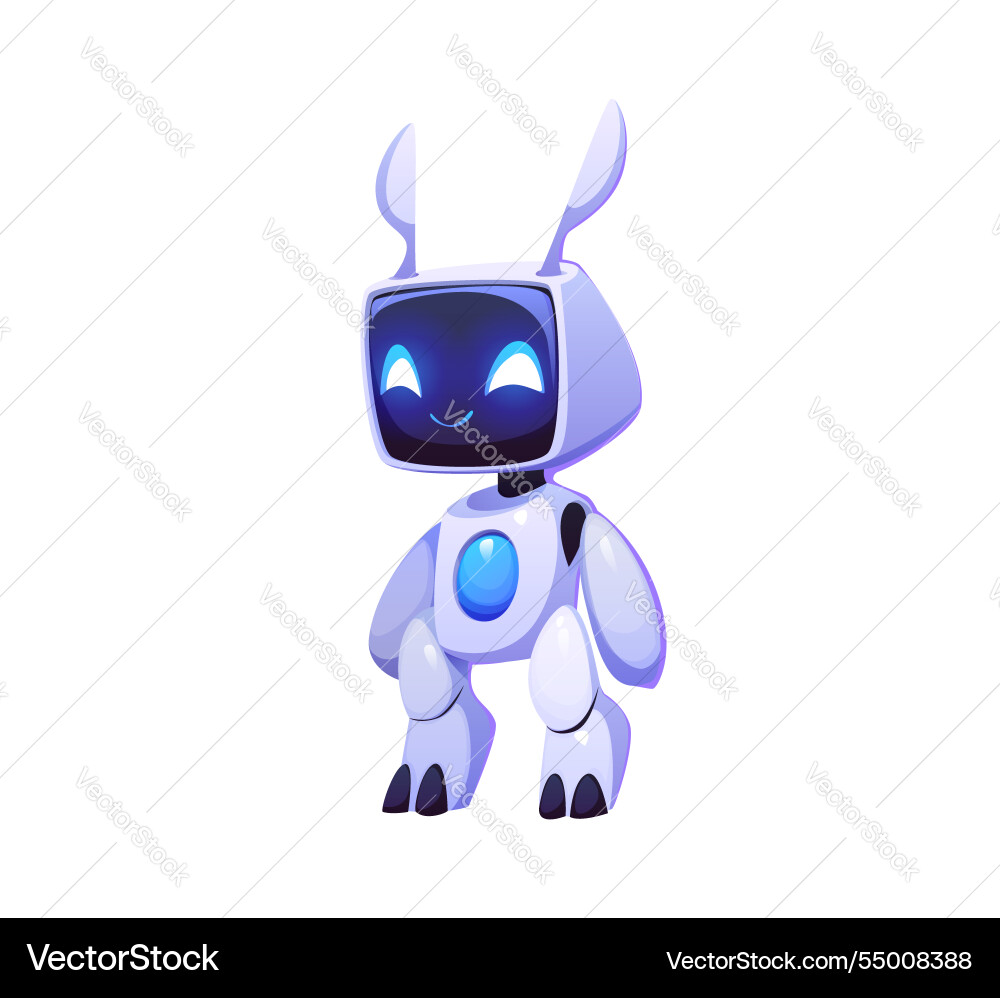 Cartoon futuristic robot bunny mascot character Cartoon futuristic robot bunny mascot character vector image